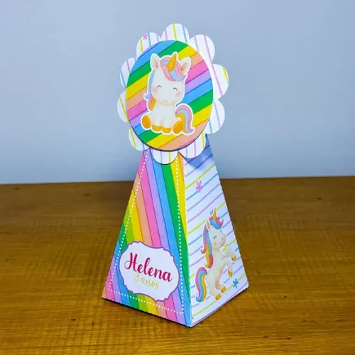 20 Itens Kit de Caixinhas Personalizadas Unicórnio Festas