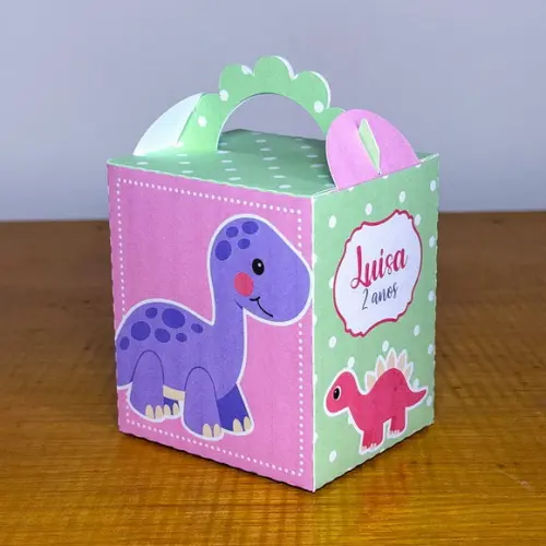 20 Itens Personalizados Caixinhas para Festas Dino Menina 3