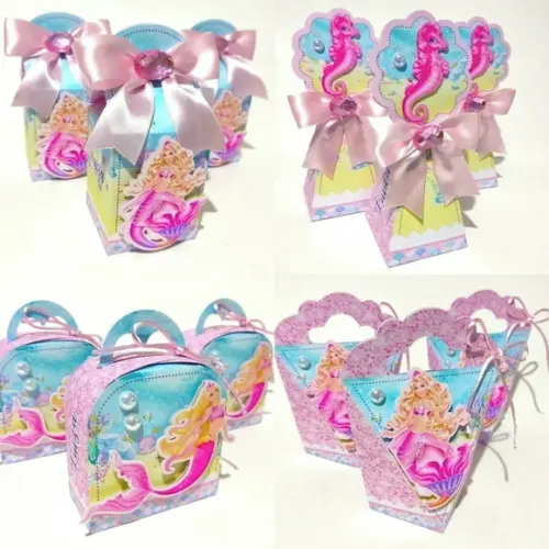 24 Itens Personalizados Caixinhas Barbie Sereia