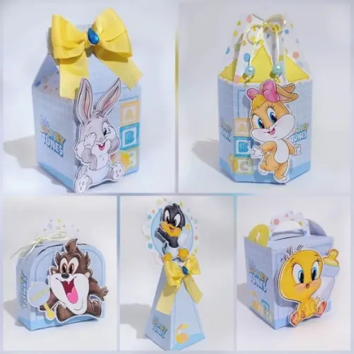30 Itens Personalizados Caixinhas Baby Looney Tunes Baby