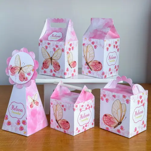 30 Itens Personalizados Caixinhas para Festa Borboletas