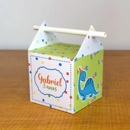 30 Itens Personalizados Caixinhas para Festas Dino Baby 2