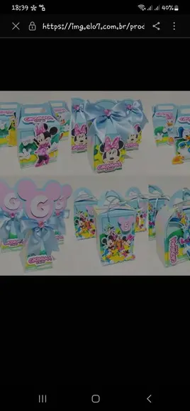40 Itens Festa Lembrancinhas Caixinhas Turma do Mickey Candy