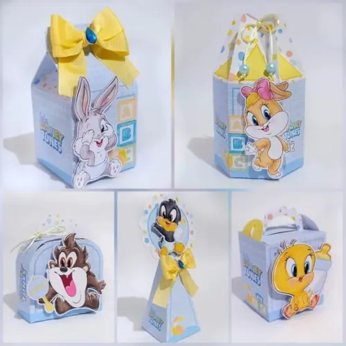 50 Itens Personalizados Caixinhas Baby Looney Tunes Baby