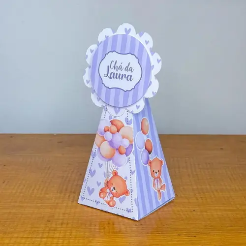 50 Itens Personalizados Caixinhas Festas Ursinha Lilás