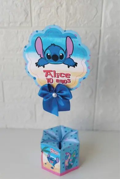 Centro de Mesa Stitch Lembrancinhas Enfeite Festas