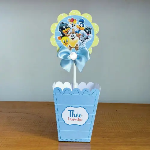 Centro Mesa Cachepô Baby Looney Tunes Menino