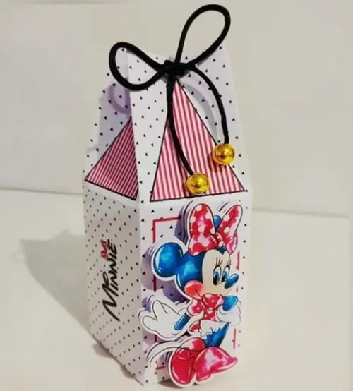 Kit 50 Peças Caixinhas Personalizados Minnie Aquarela