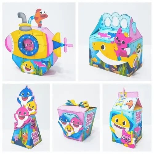 Kit Festa Lembrancinhas Baby Shark Menina 2-20 Pçs 3d