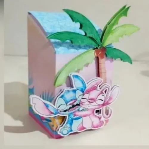 Kit Festa Lembrancinhas Stitch e Angel Aquarela-40 Peças 3d