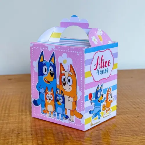Kit Pegue e Monte 20 Itens Caixinhas Festas Bluey Menina