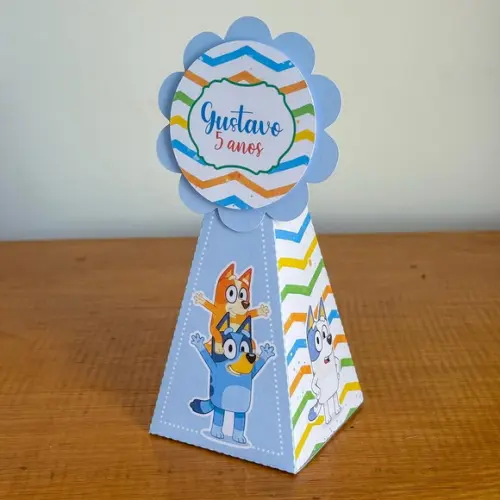 Kit Pegue e Monte 20 Itens Caixinhas Festas Bluey Menino
