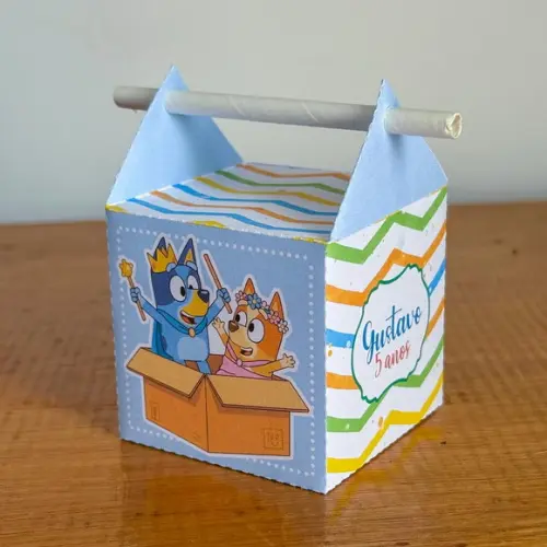 Kit Pegue e Monte 30 Itens Caixinhas Festas Bluey Menino