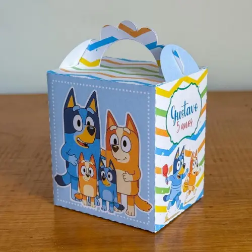 Kit Pegue e Monte 40 Itens Caixinhas Festas Bluey Menino