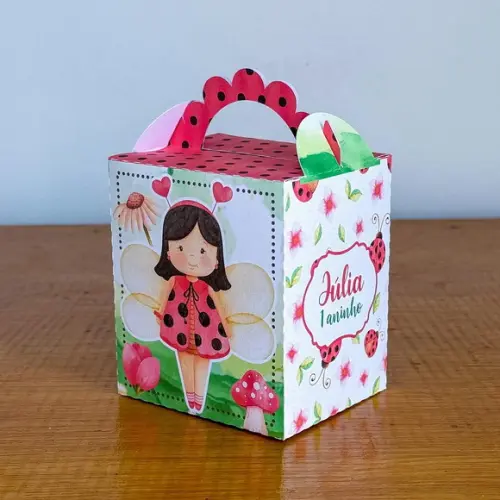 Kit Pegue e Monte, 20 Itens Caixinhas para Festas Joaninhas