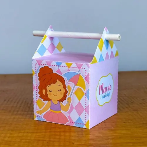 Kit Pegue e Monte, 50 Itens Caixinhas para Festas Circo Rosa