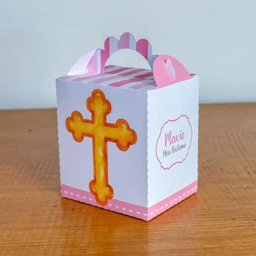 Kit Pegue Monte 20 Itens Caixinhas para Festas Batizado Rosa