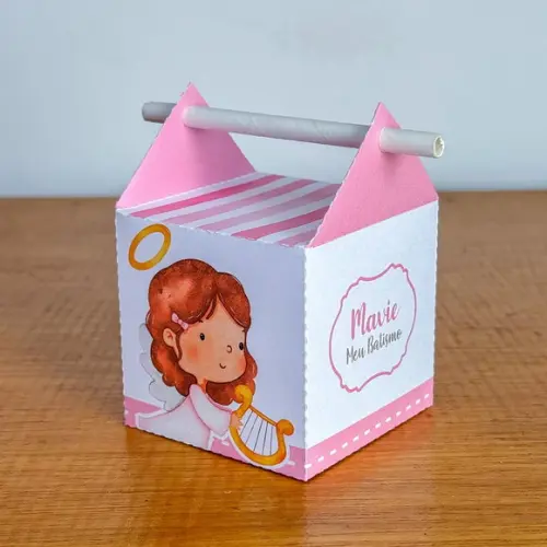 Kit Pegue Monte 20 Itens Caixinhas para Festas Batizado Rosa