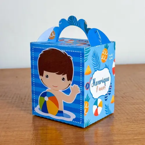 Kit Pegue Monte 30 Itens Caixinhas Festa Pool Party Menino 2