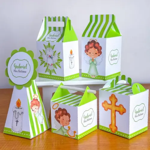 Kit Pegue Monte 30 Itens Caixinhas p/ Festas Batizado Verde