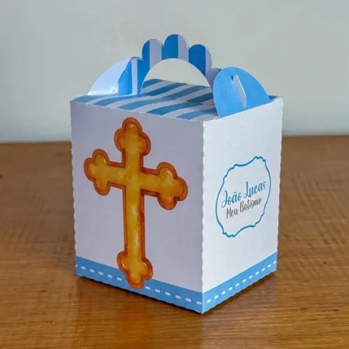 Kit Pegue Monte 50 Itens Caixinhas para Festas Batizado Azul
