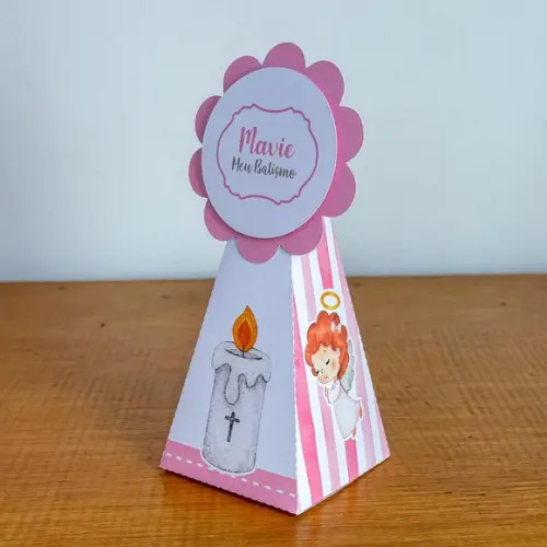 Kit Pegue Monte 50 Itens Caixinhas para Festas Batizado Rosa