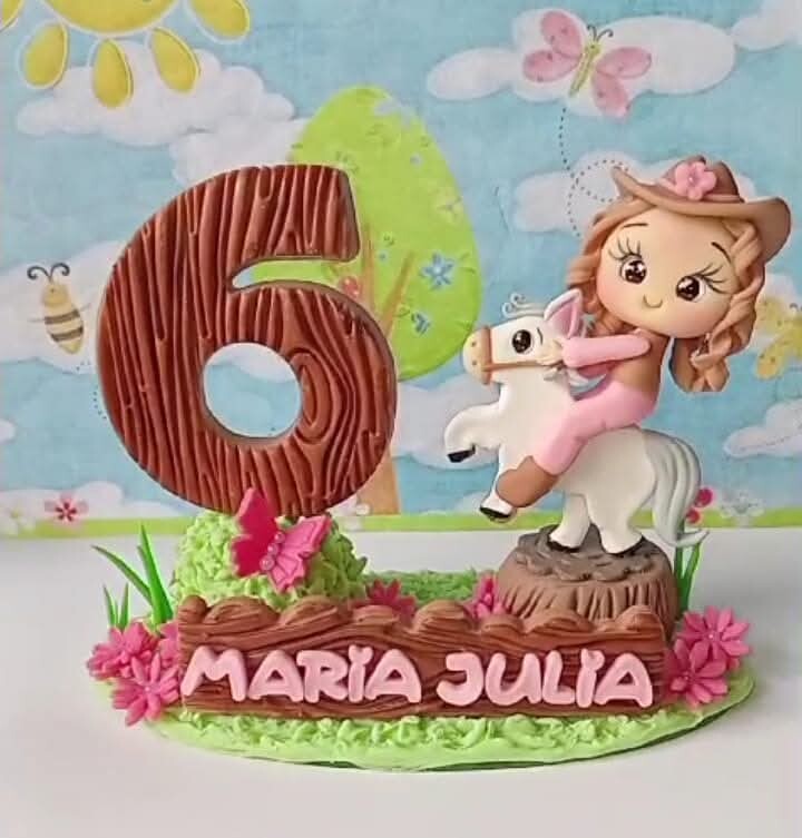 Topo de Bolo Biscuit Boiadeirinha