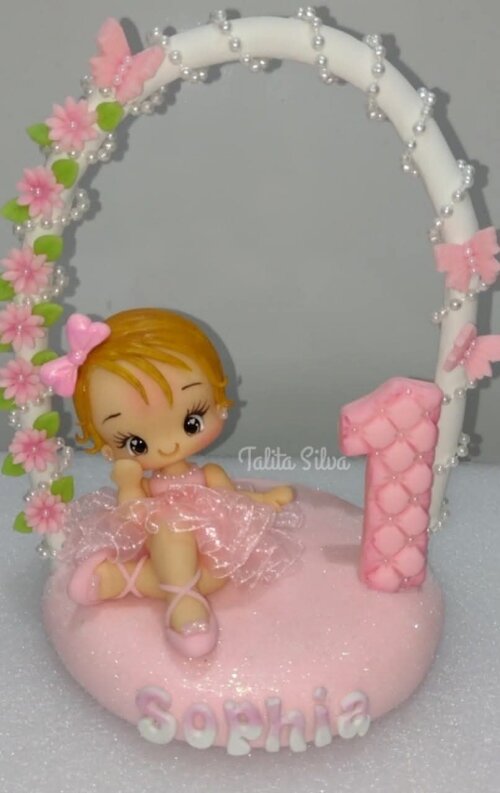 Topo de Bolo Biscuit Bailarina
