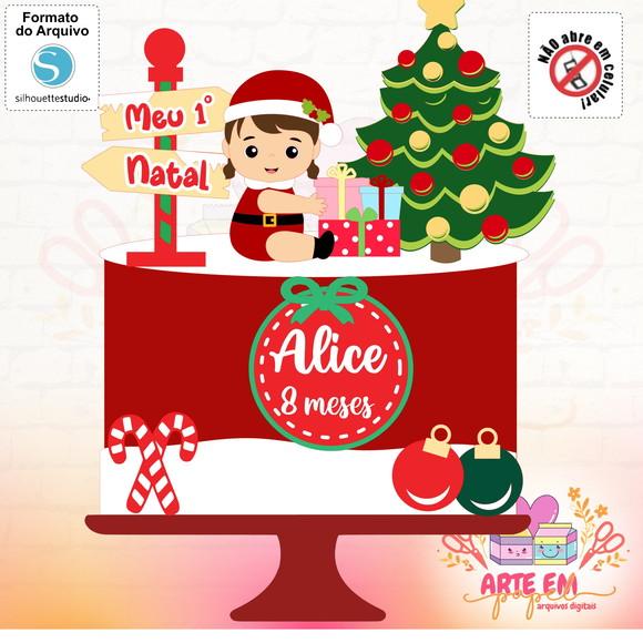 Arquivo Corte Topo de Bolo Feliz Natal