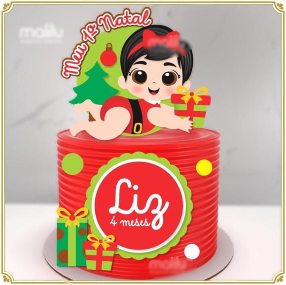 Arquivo Corte Topo de Bolo Feliz Natal