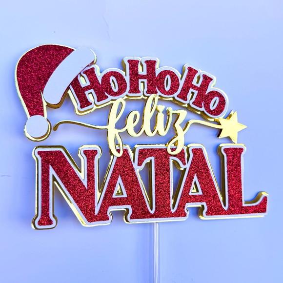Arquivo Corte Topo de Bolo Feliz Natal Hohoho