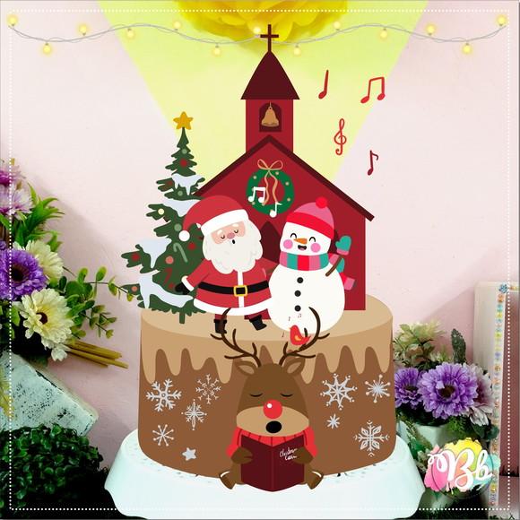 Arquivo Corte Topo de Bolo Feliz Natal Papai Noel