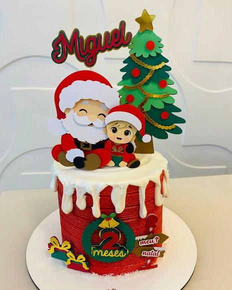 Arquivo Corte Topo de Bolo Feliz Natal Papai Noel Fofo