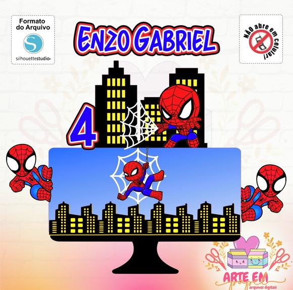 Arquivo Corte Topo de Bolo Homem Aranha Cute