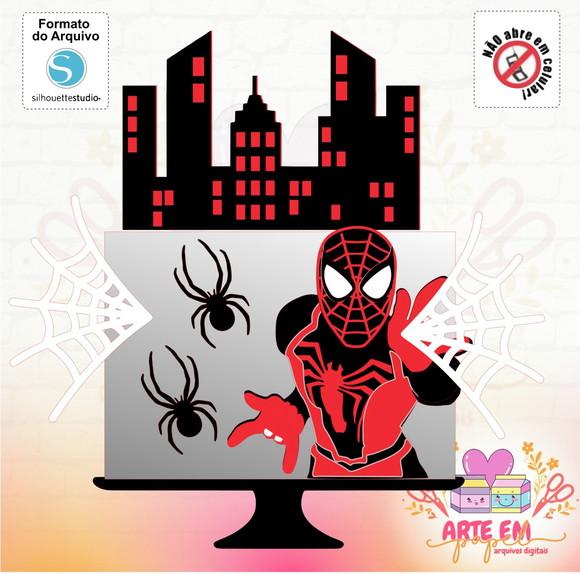 Arquivo Corte Topo de Bolo Homem Aranha Black