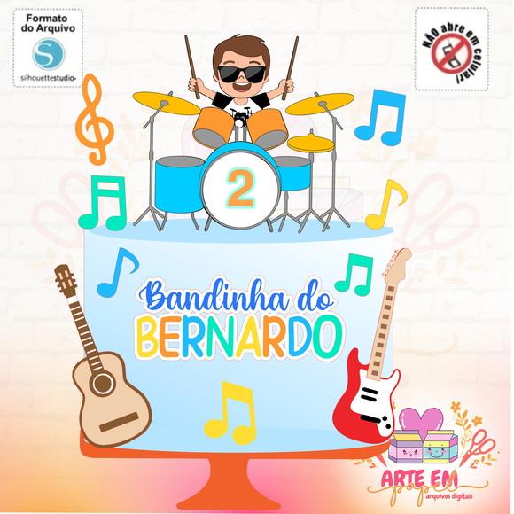 Arquivo Corte Topo de Bolo Menino Baterista