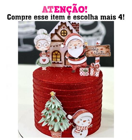 Arquivo Corte Topo de Bolo Natal Aquarelado 037