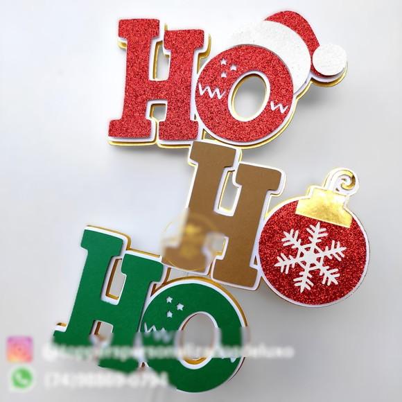 Arquivo Corte Topo de Bolo Natal Hohoho Camadas