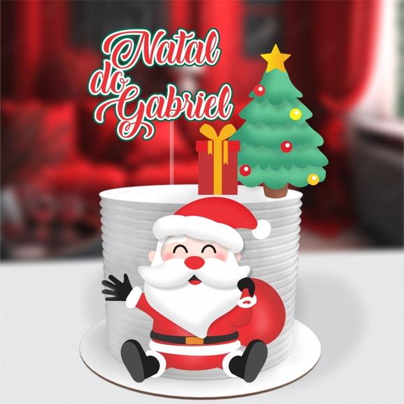 Arquivo Corte Topo de Bolo Natal Papai Noel