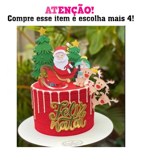 Arquivo Corte Topo de Bolo Natal Papai Noel Camadas 027