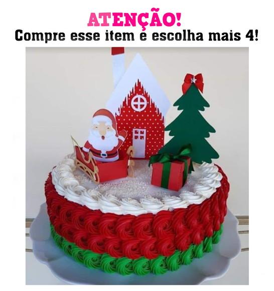 Arquivo Corte Topo de Bolo Natal Papai Noel Camadas 034