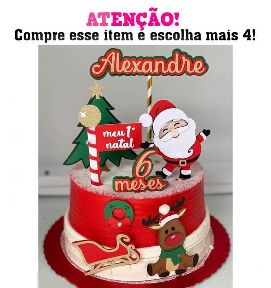 Arquivo Corte Topo de Bolo Natal Papai Noel Camadas 032