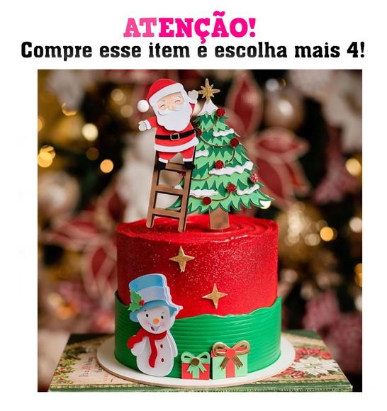 Arquivo Corte Topo de Bolo Natal Papai Noel Camadas 033