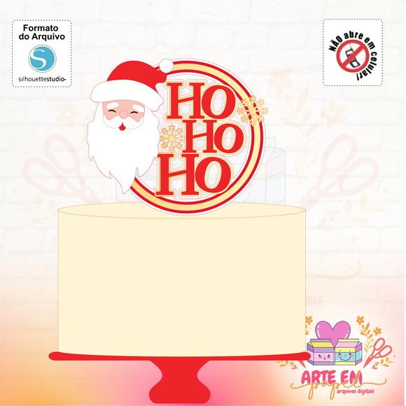 Arquivo Corte: Topo Circular Hohoho Natal Papai Noel 006