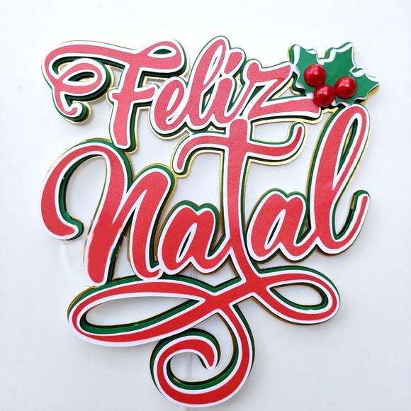 Arquivo Corte: Topo de Bolo Feliz Natal 055