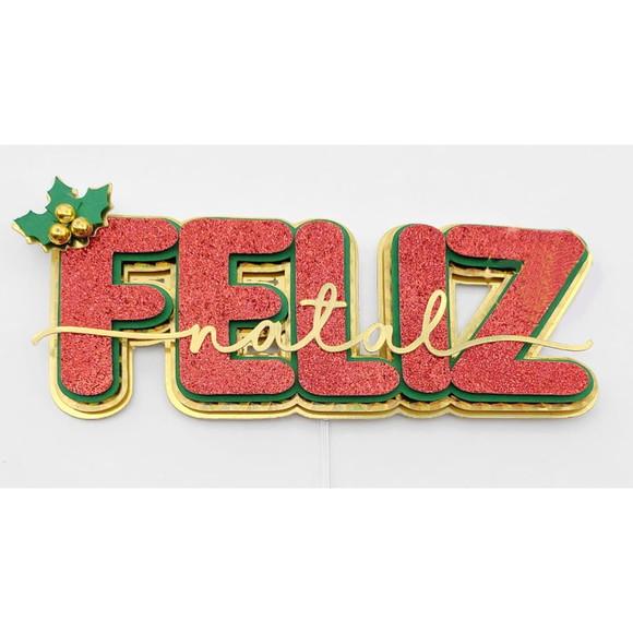 Arquivo Corte: Topo de Bolo Feliz Natal 057
