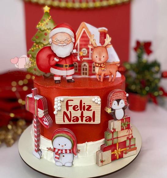 Arquivo Corte: Topo de Bolo Feliz Natal 090