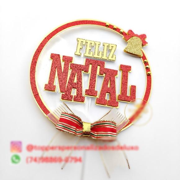 Arquivo Corte: Topo de Bolo Feliz Natal Circular