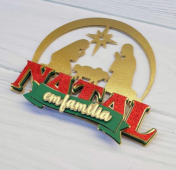 Arquivo Corte: Topo de Bolo Feliz Natal em Familia 102
