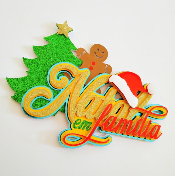 Arquivo Corte: Topo de Bolo Feliz Natal em Familia 069